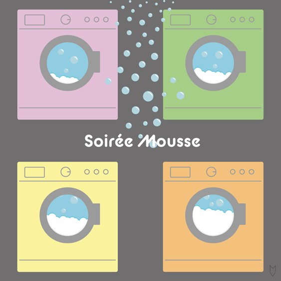 Affiche présentant des machines à laver petite